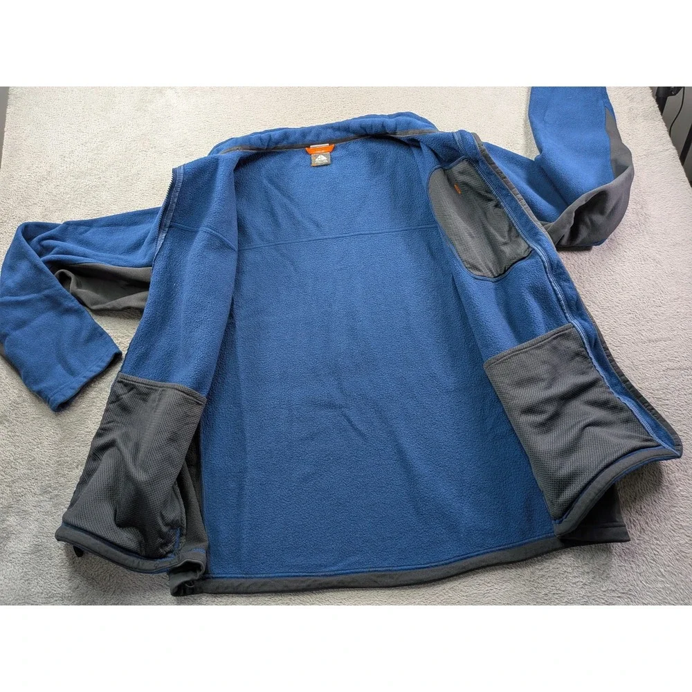 Nike ACG Fit Therma Fleece Jacket Mens XXL Blue Grey Full Zip Colorblock Hiking